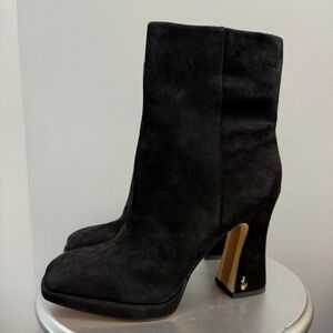 New Black Suede Ankle Boots